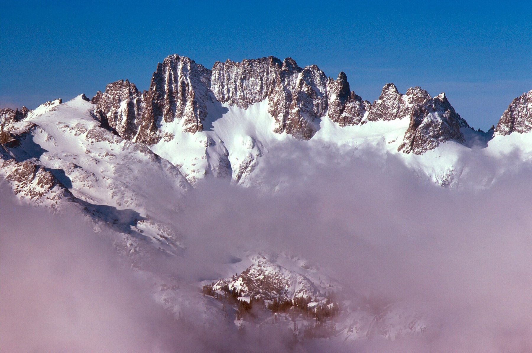 The Minarets, seen from the top of Mammoth Mountain