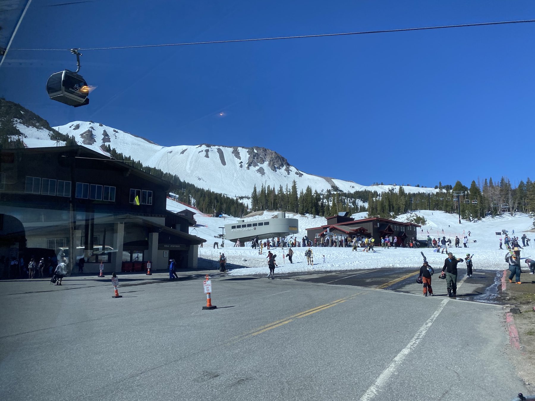 The Main Lodge in July, with the road still under snow