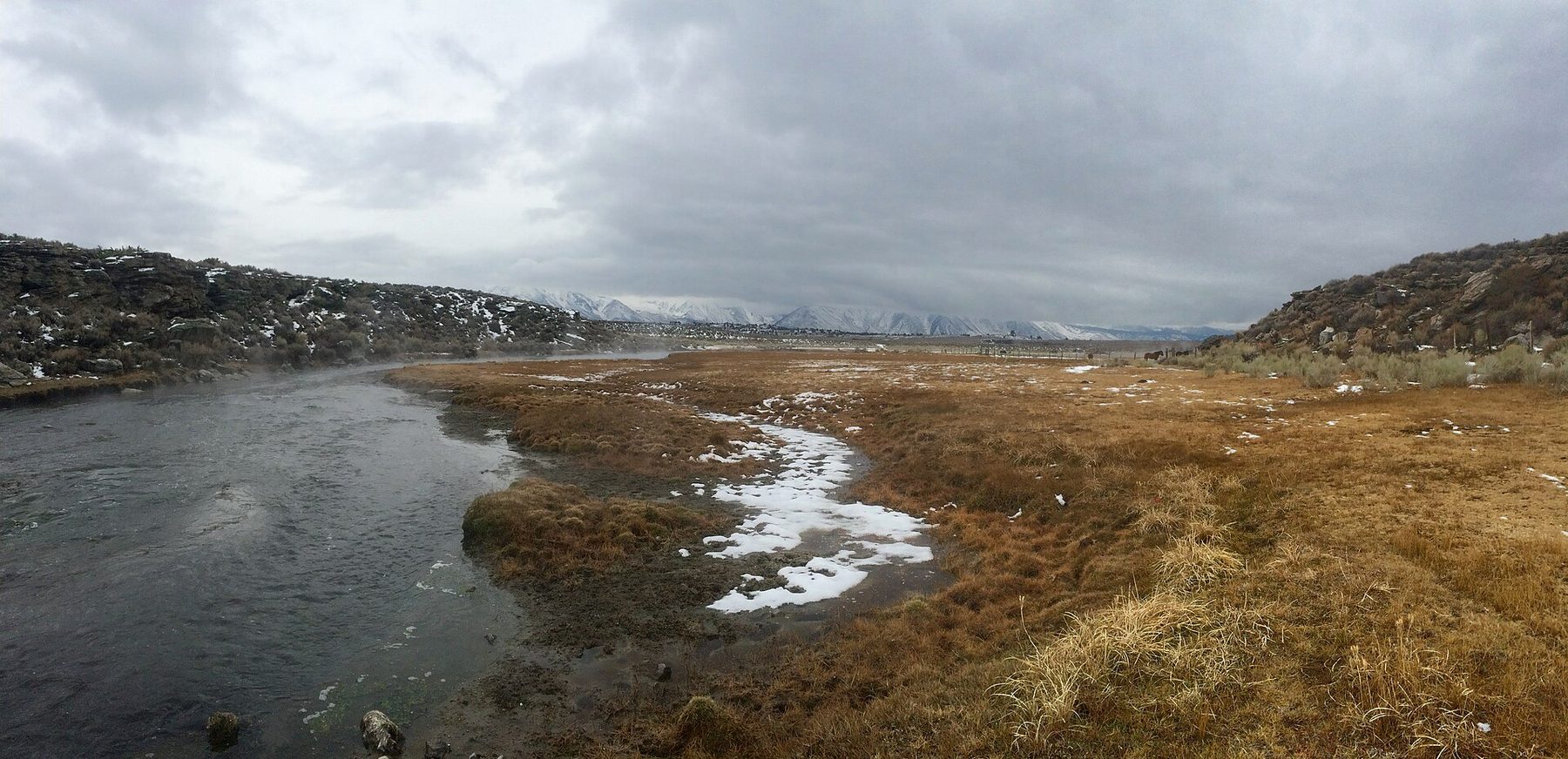 The Long Valley Caldera, whose rim the town is built on